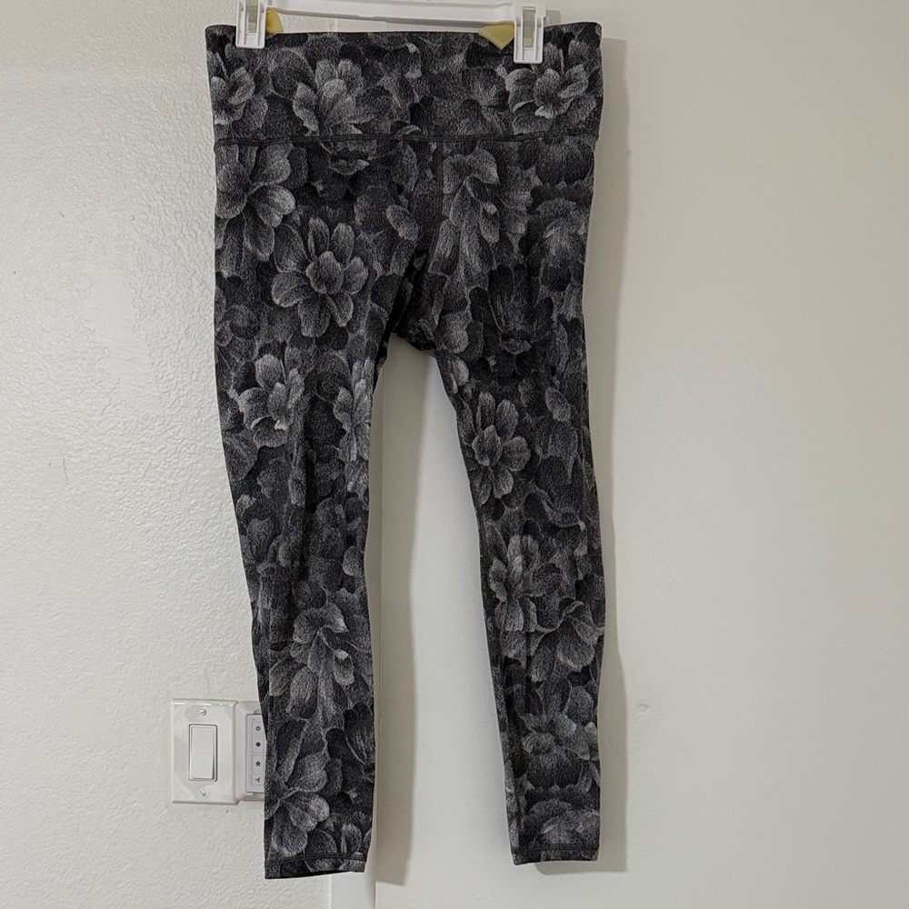 Athleta Black Floral Kids Leggings